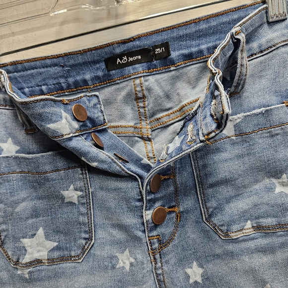 Angry Rabbit Star Struck High Rise Flare retro bell bottom style jeans size 25/1 - Picture 8 of 14